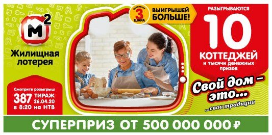 Жилищная лотерея 388 03.05.2020